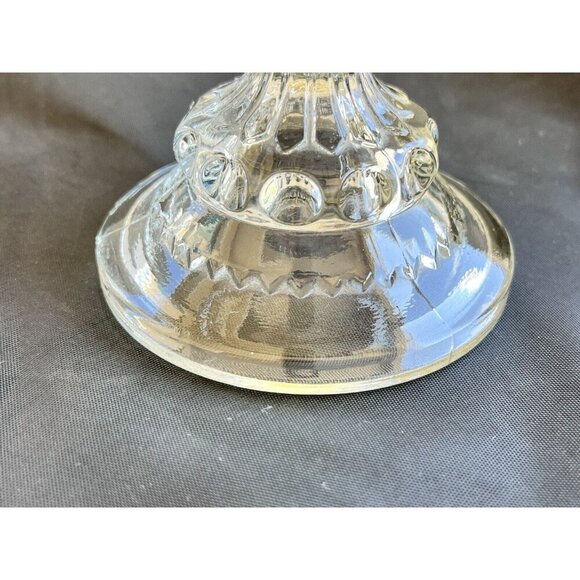 Vintage Indiana Glass Kings Crown Gold Rim Thumbprint Compote Serveware Dish - Picture 7 of 12